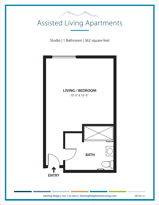 Sterling Ridge Senior Living_Floor Plans_Assisted Living_Studio