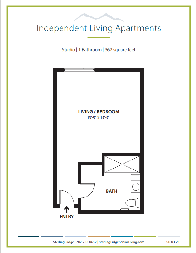 Sterling Ridge Senior Living_Floor_Plans_Independent Living_Studio